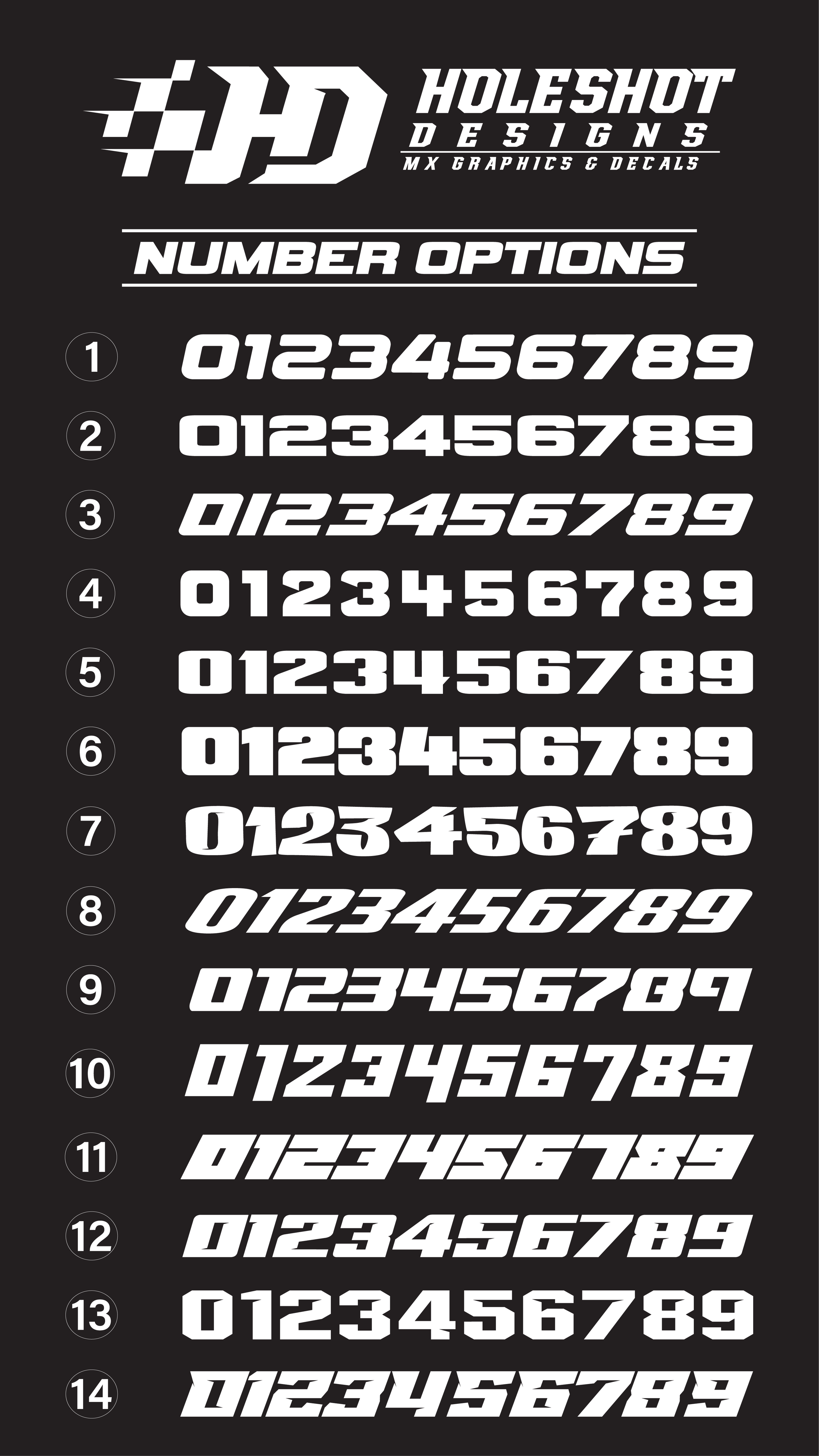 Custom Number Plate Set | Holeshot Designs