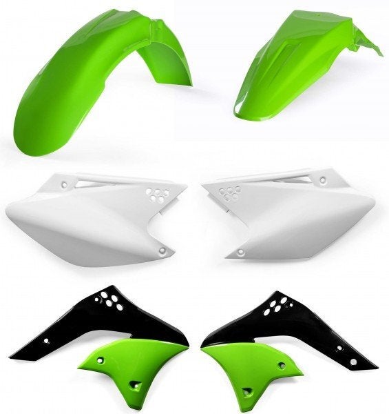 Acerbis Lower Fork Cover Set (Black) For Kawasaki KX250F 2004-2005 - Protective Fork Guards, Left & Right